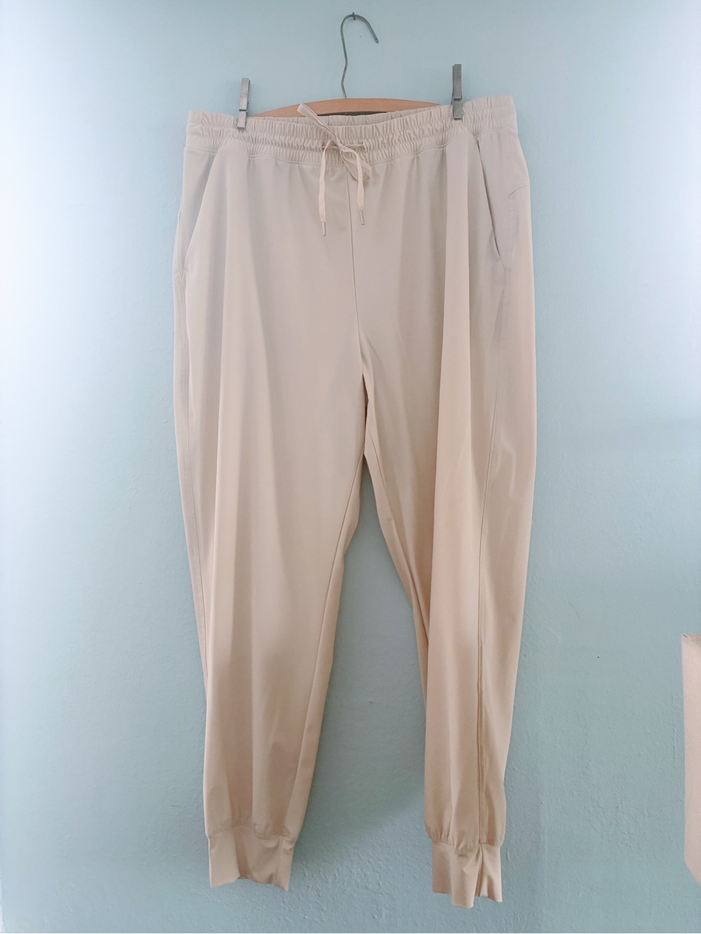 Light Beige Men’s Drawstring Jogger Pants